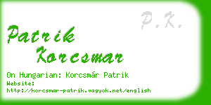 patrik korcsmar business card